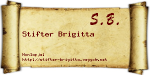 Stifter Brigitta névjegykártya
